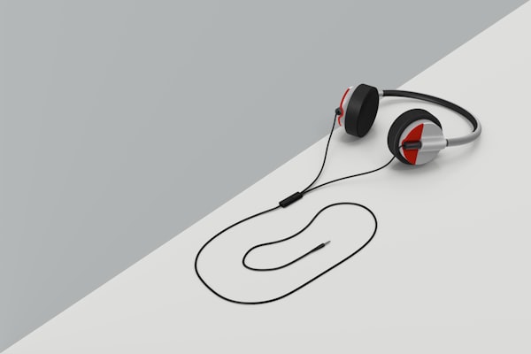 Studio Headphones on wooden desk