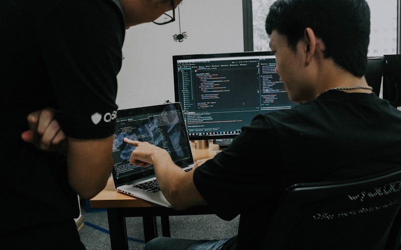Developers collaborating on code